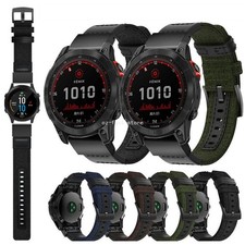 22mm For Garmin Fenix 8 AMOLED 47mm Quick Fit Leather Nylon Watch Band Strap kit