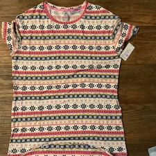 SECRET TREASURES Womens Sz S-M Sleep Shirt Short Sleeve Sleepwear With Pockets