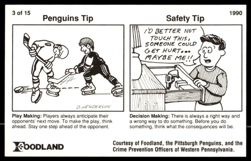 1989-90 Foodland Pittsburgh Penguins #3 Zarley Zalapski - Picture 2 of 2
