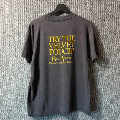 Camiseta Promocional Whisky Terciopelo Negro Campeón Años 80 De Colección Para Hombres XL Puntada Única - Imagen 1 de 4