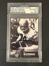 Mike McCormack 1997 Upper Legends Auto HOF Inscription PSA Authentic 