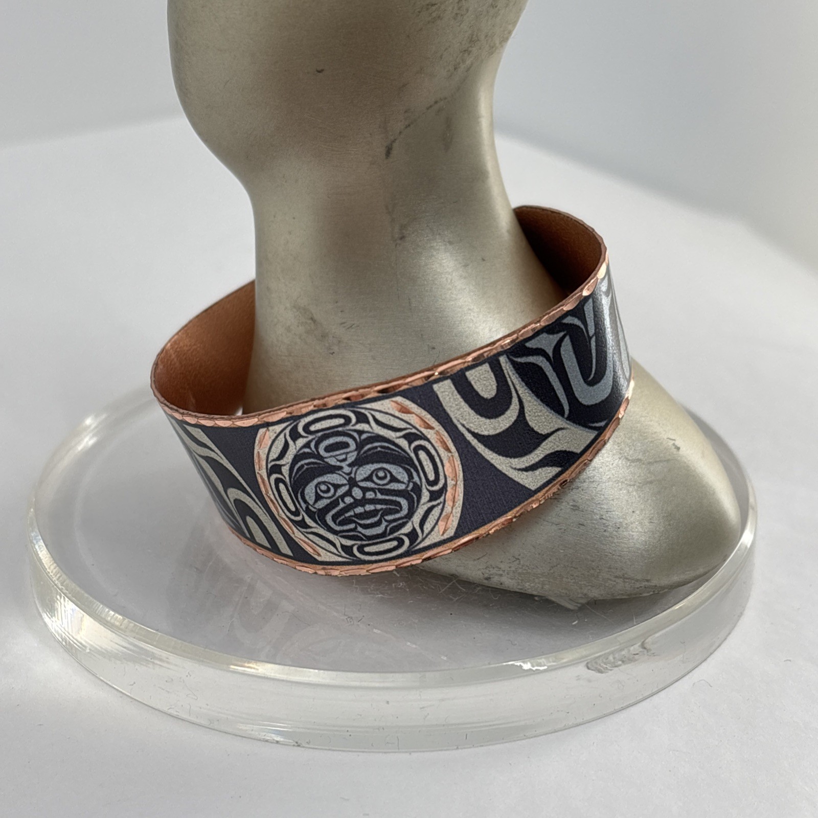 Andy Everson Bracelet Signed Copper Cuff Kwakwaka… - image 1