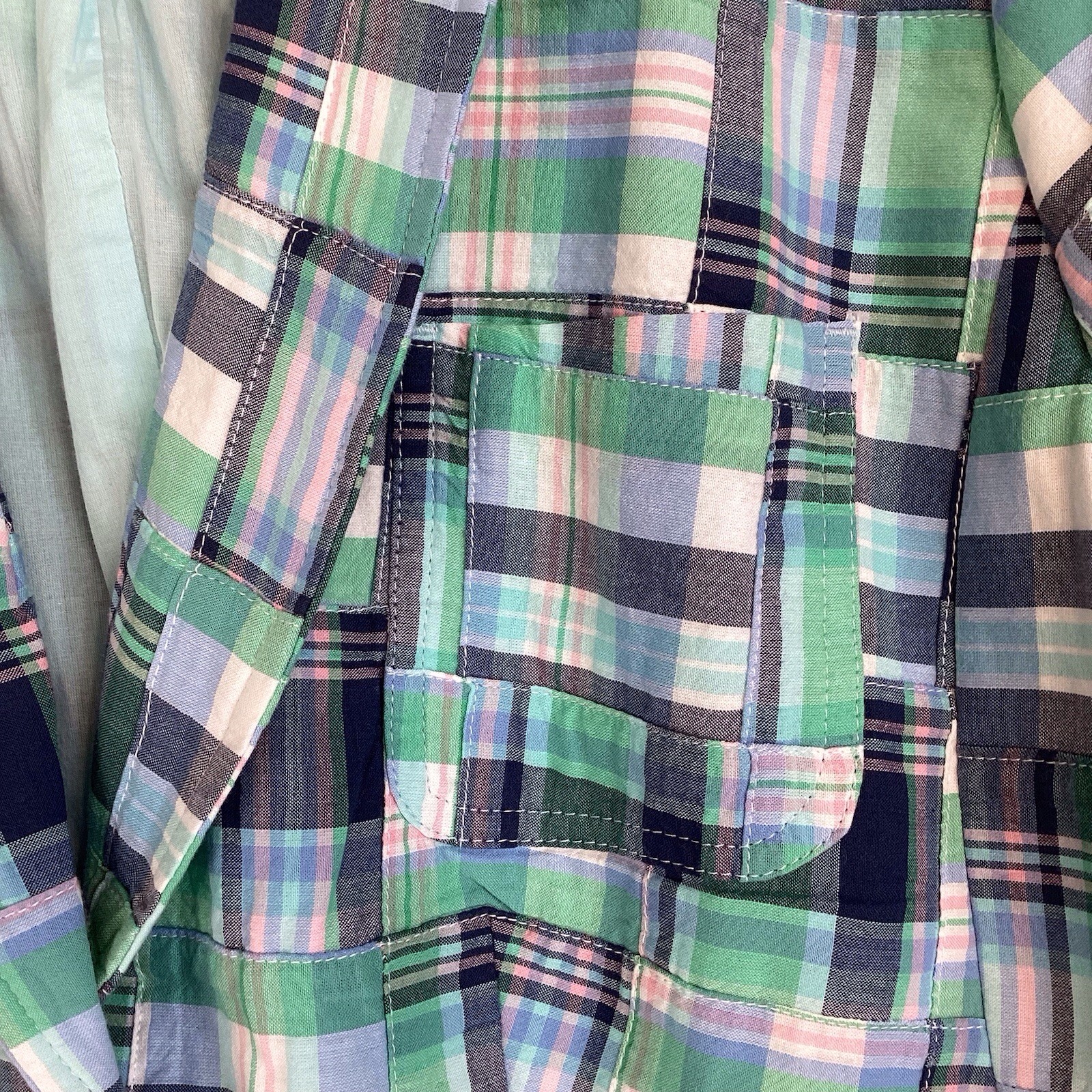 Talbots Madras Blazer Plaid Patchwork Fully Lined… - image 3