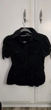 Bebe Black Cargo Button Up Size M