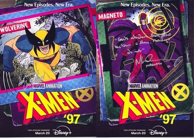 2  X-MEN '97 signed voice actors for MAGNETO & WOLVERINE each coa 8 ¼ x 11 ¾