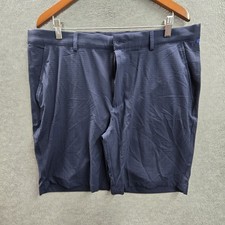 Greg Norman Men Shorts 38 Navy Blue Performance Golf Shorts Zipper Logo NWT