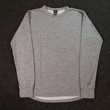 Vintage 90's LL Bean Mens Medium Gray Sweatshirt Thumb Holes Made in USA Retro