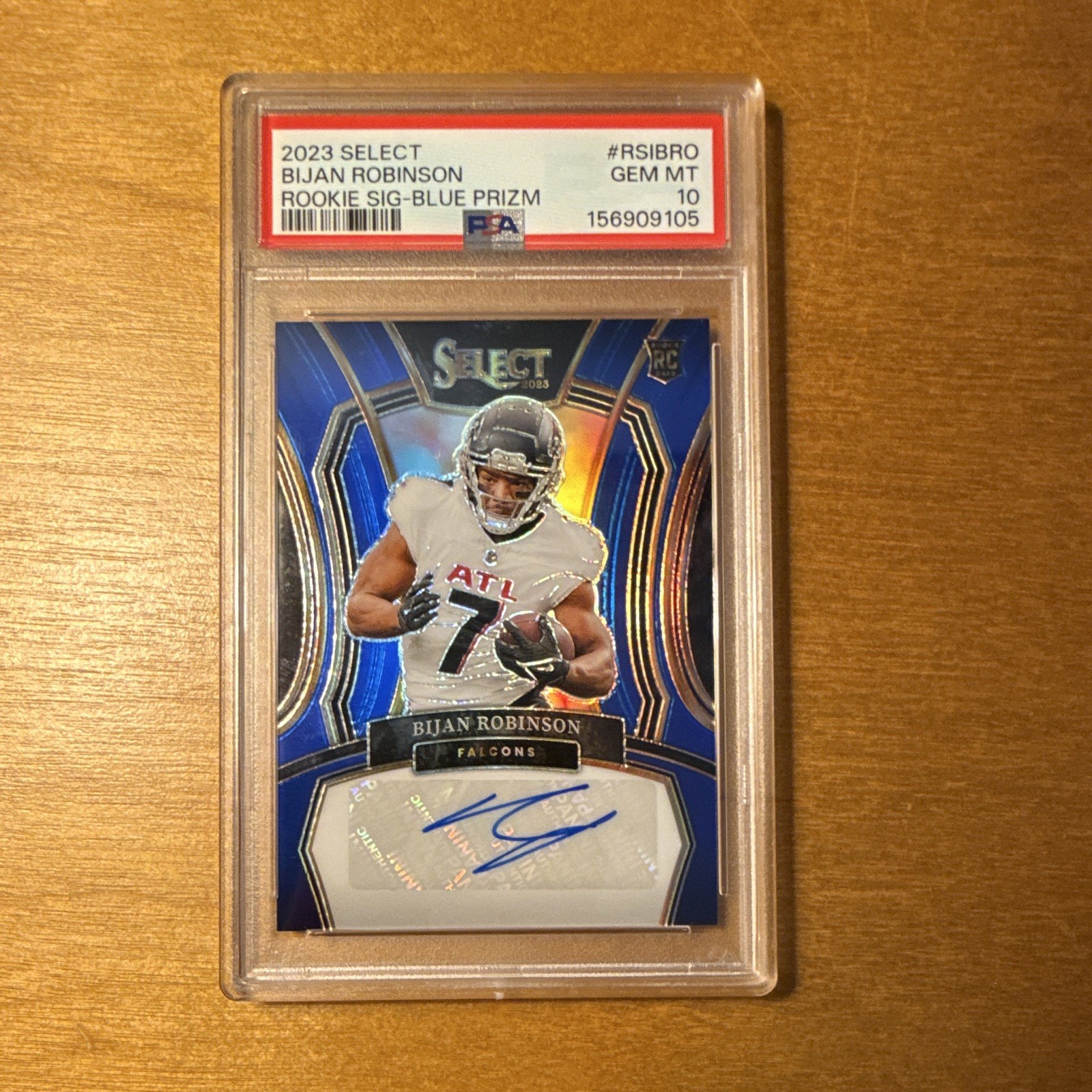 Bijan Robinson Panini Select Rookie Signatures #RSIBRO Blue