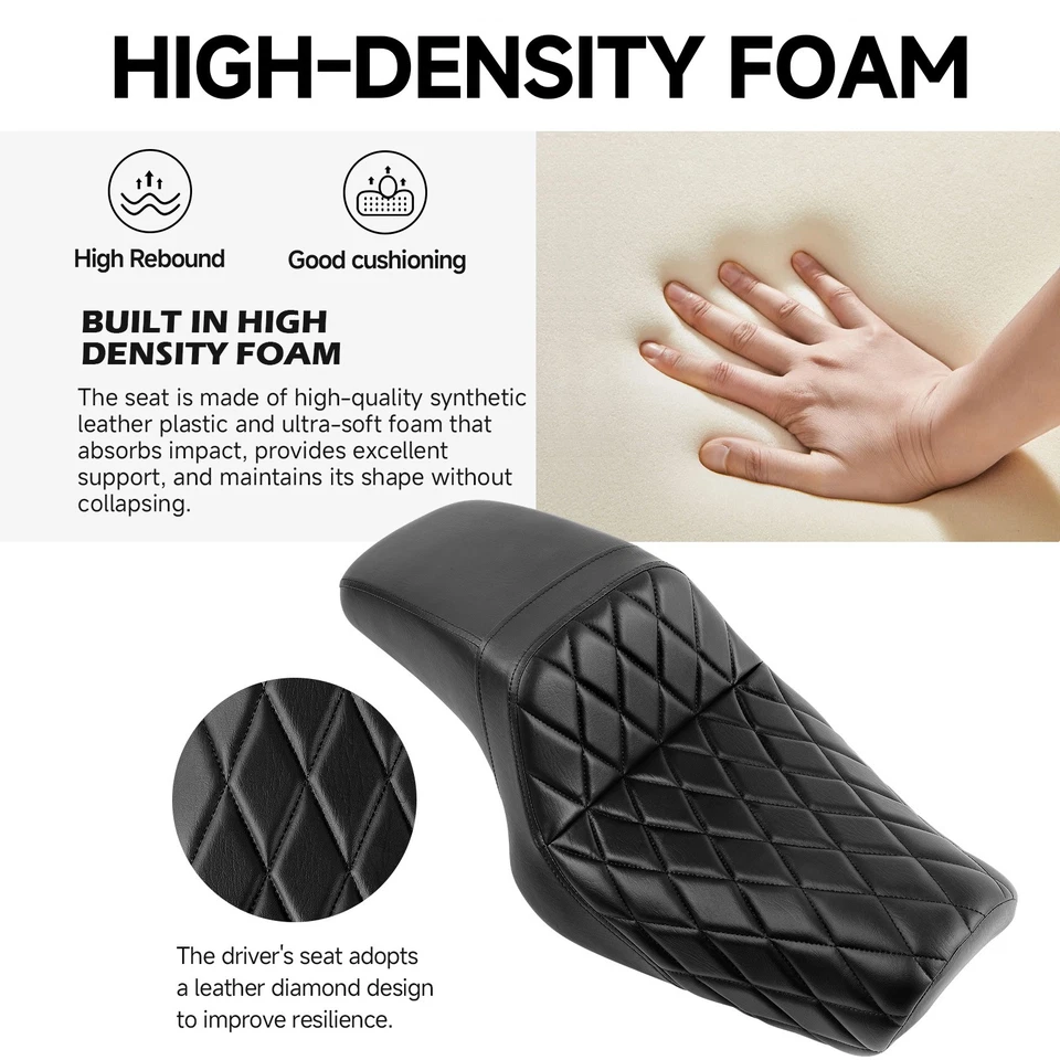 Driver Rider Passenger Two-up Seat For Harley Sportster 883 Low XL883L 2005-2010 - Image 4 of 4