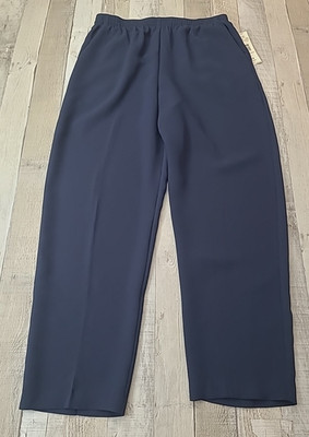 KORET Pants Women's Size 14 Navy Blue Pull On Elastic Waist Pockets Casual NWT
