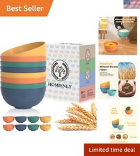 Plastic Bowls Alternative, Unbreakable Wheat Straw Cereal Bowls 8 PCS - Micro...