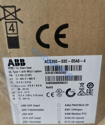 New   ACS355-03E-05A6-4 380V 2.2KW Frequency Converter   DHL or FEDEX #WD10