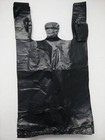 1/6 Large 21 x 6.5 x 11.5 BLACK T-Shirt Plastic Grocery Shopping Bags
