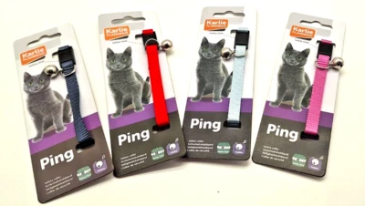 KARLIE Collar Gato con Campana Collar Gato Ajustable Nylon Clic Seguridad