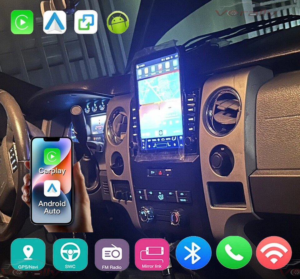 For 2009 2010 11 2012 Ford F150 F-150 Android 13 Carplay Car Stereo Radio GPS - Imagem 3 de 4