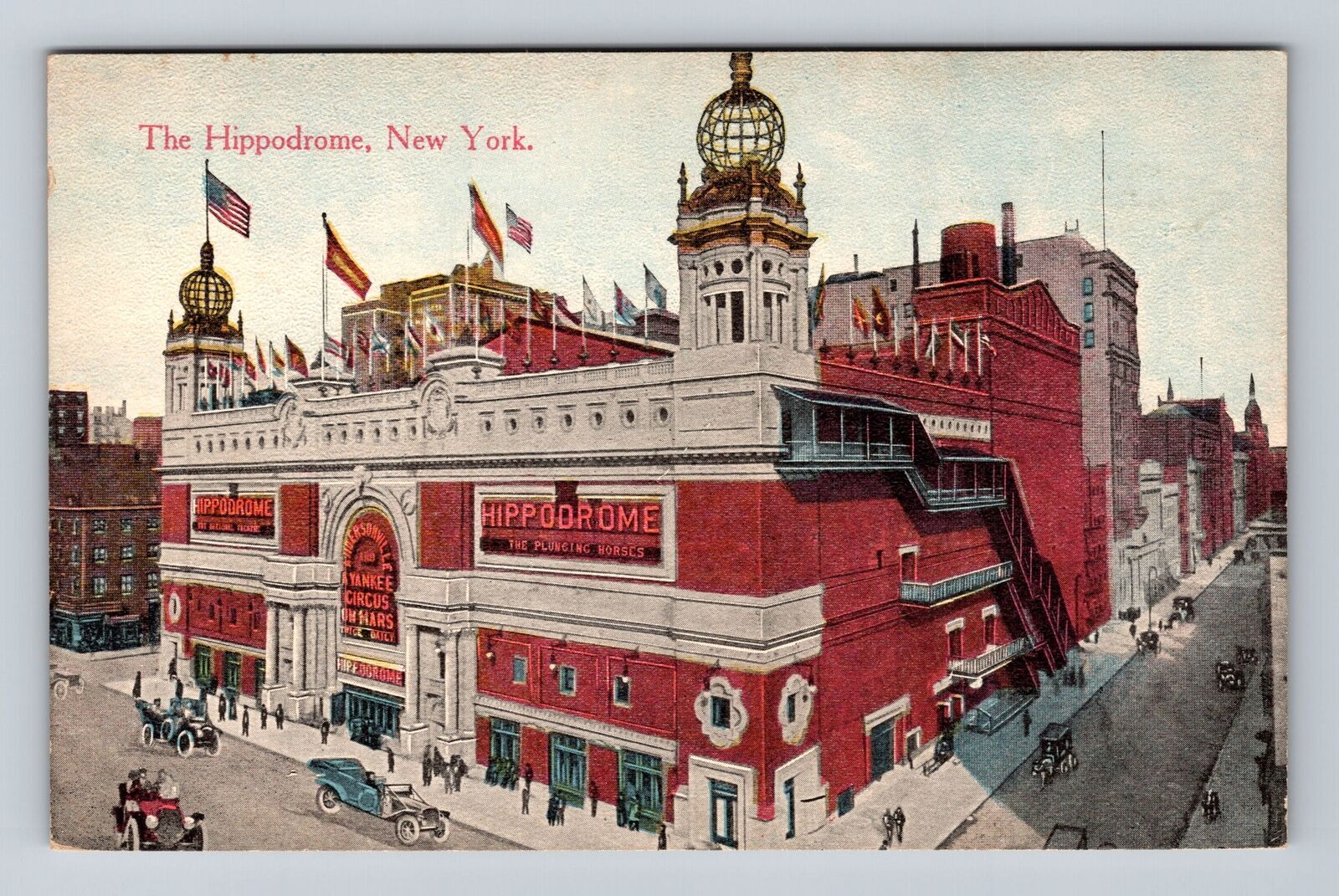 New York City NY, The Hippodrome, Souvenir, Antique, Vintage Postcard
