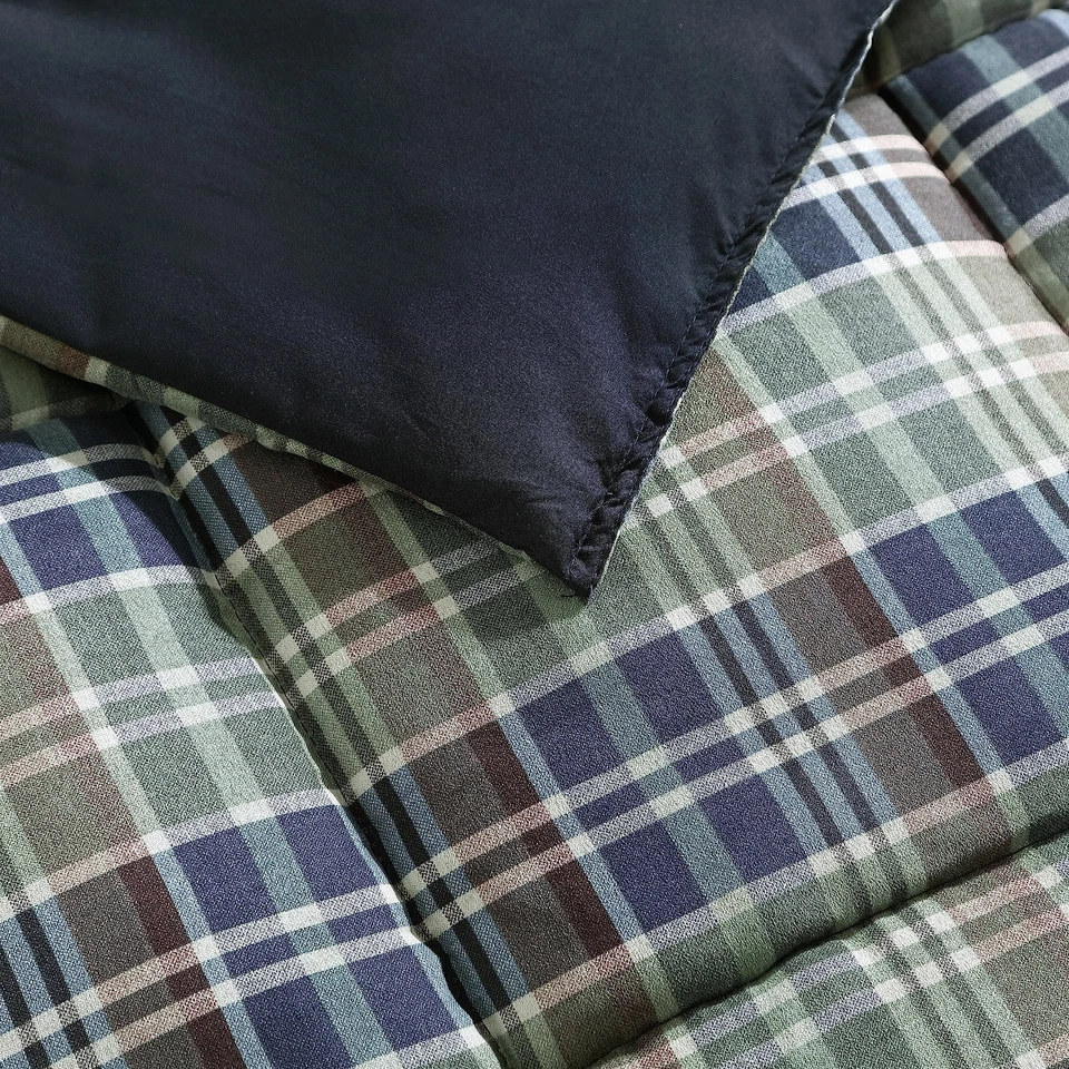 Eddie Bauer Comforter Set Reversible Plaid Alt Down Bedding with Matching Sha... - Image 3 of 4