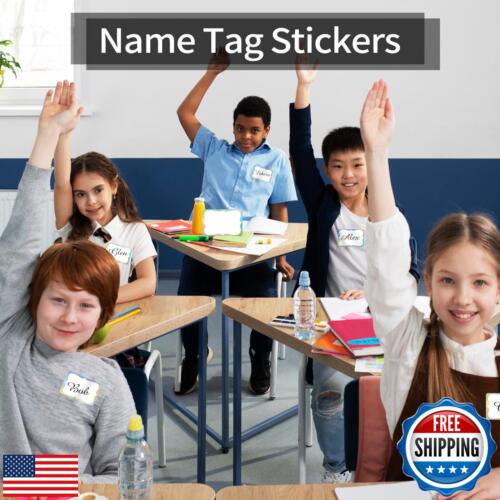 Starboling Name Tag Stickers,200 Pcs 3"x2" Silver Plain Name Tag Stickers Col - Picture 5 of 5