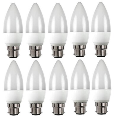 10x LED B22 Candle Light Bulbs 3W Bayonet Warm White 3000k 250lm | eBay UK