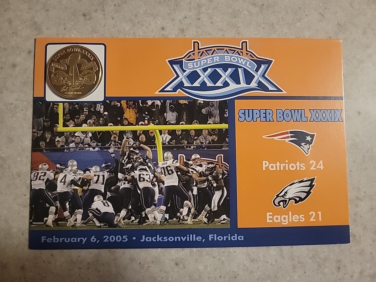 Danbury Mint NFL Super Bowl XXXIX Flip Coin With Card Patriots