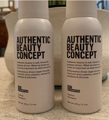 2x AUTHENTIC BEAUTY CONCEPT Dry Shampoo 2.1 fl oz / 60 g NEW Travel size