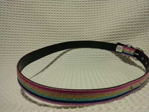 Unbranded GIRLS Rainbow Multi-Color Fabric Ribbon Glitter Belt, 36 inch - Picture 5 of 8