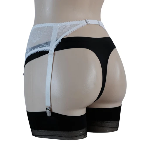 S-3XL Floral Lace Garter Belt 4 Straps Metal Clips Sexy Suspender F Thigh Highs - Picture 62 of 64
