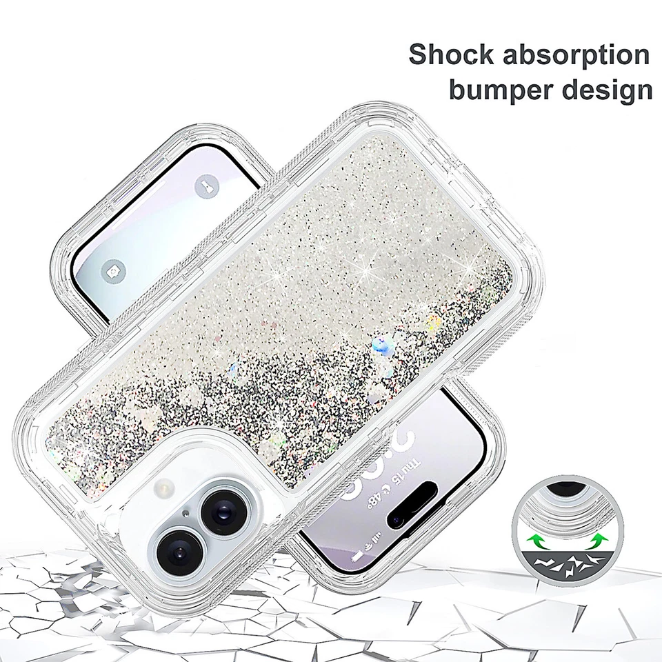 Funda a prueba de golpes para iPhone 16 15 14 Pro Max 13 12 11 Cubierta brillante líquida Foto 4 de 4