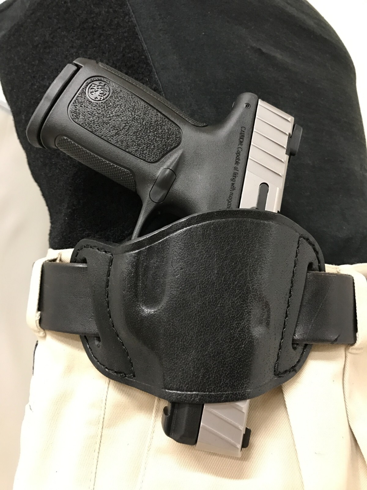 Black Leather Gun Holster fits Taurus PT 709 Pro-Tech Outdoors OWB RH Open Carry