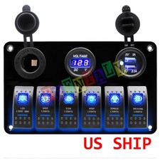 Car Marine Boat 6-gang Waterproof Circuit Blue Led Rocker Switch Panel Breaker Car Marine Boat 6-gang Waterproof Circuit Blue Led Rocker Switch Panel Breaker