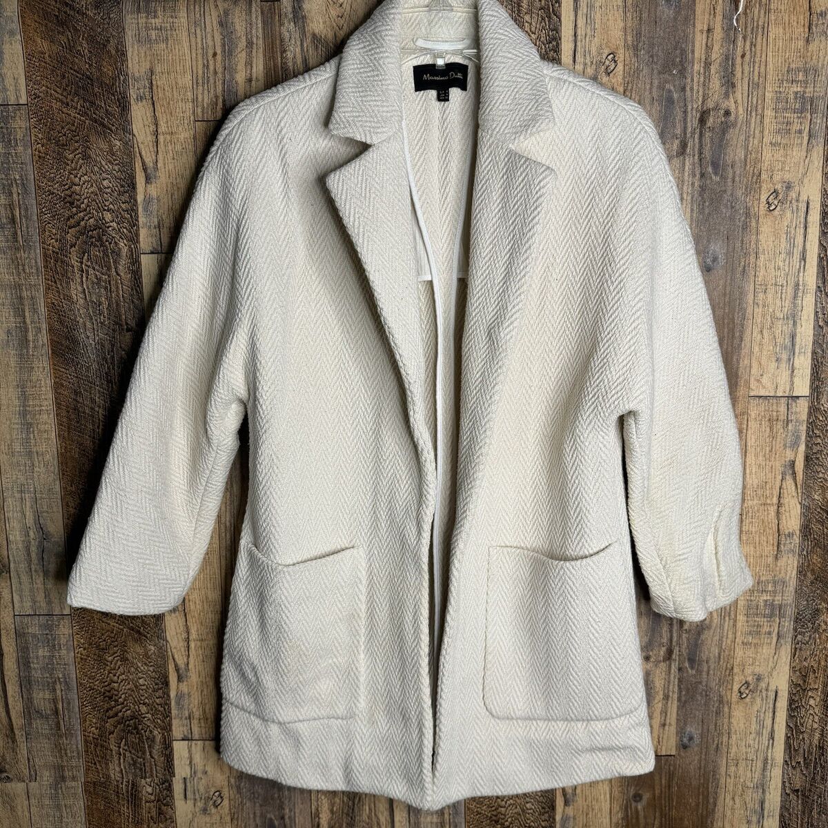 Massimo Dutti Short Trench Coat Back Pleat Sz M Beige 6403 Massimo Dutti Short Trench Coat Back Pleat Sz M Beige 6403