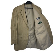 Ralph Lauren 42L 100 Wool Brown Houndstooth Blazer Sport Coat Suit Jacket 2But