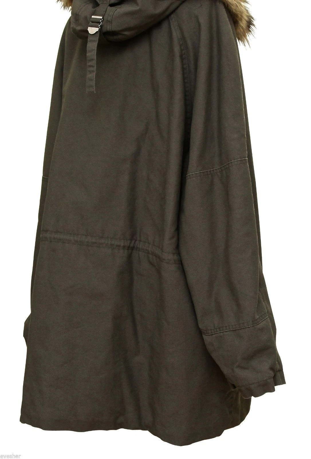 MCQ ALEXANDER MCQUEEN Parka Giacca Cappotto Grigio Verde Esercito con Cappuccio Nuovo con etichette