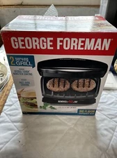 George Foreman Compact 2 Serving Grill GR10B Open Box