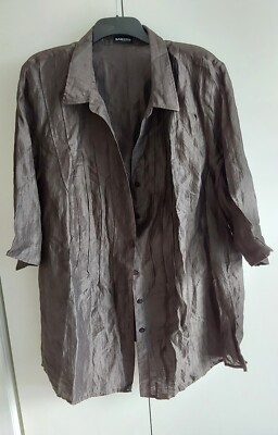 Womens short Sleeve Shirt XXL size dark brown color