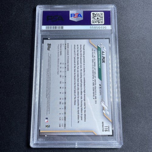 Topps Chrome A.J. 2020 Puk Rifrattore RC Rookie #116 PSA 9 COME NUOVO Atletica - Foto 2 di 2