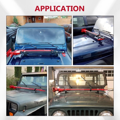 Steel Locking High Lift Hood Mount Brackets For 1987-2006 Jeep Wrangler CJ YJ TJ - Picture 6 of 10