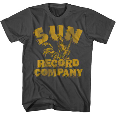 Sun Records Vintage Rooster Men's T Shirt Vinyl Label Company Johnny Cash Elvis