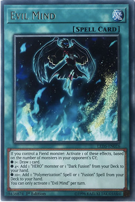 Yu-Gi-Oh! - 3X Evil Mind - LED5-EN016 - Rare - 1st Ed - NM/M - NEW