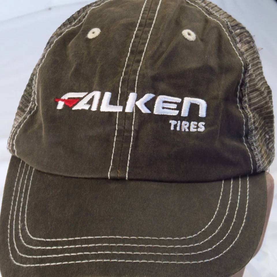 Falken Tires Woodland Camo Strapback Hat Cap Racing Mesh Performance Brown - Image 2 of 4