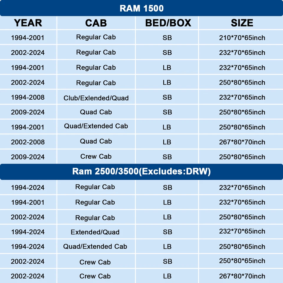 Car Cover For Dodge Ram Pickup Cover Thickened  Soft Liner 100% Waterproof - Image 2 of 4