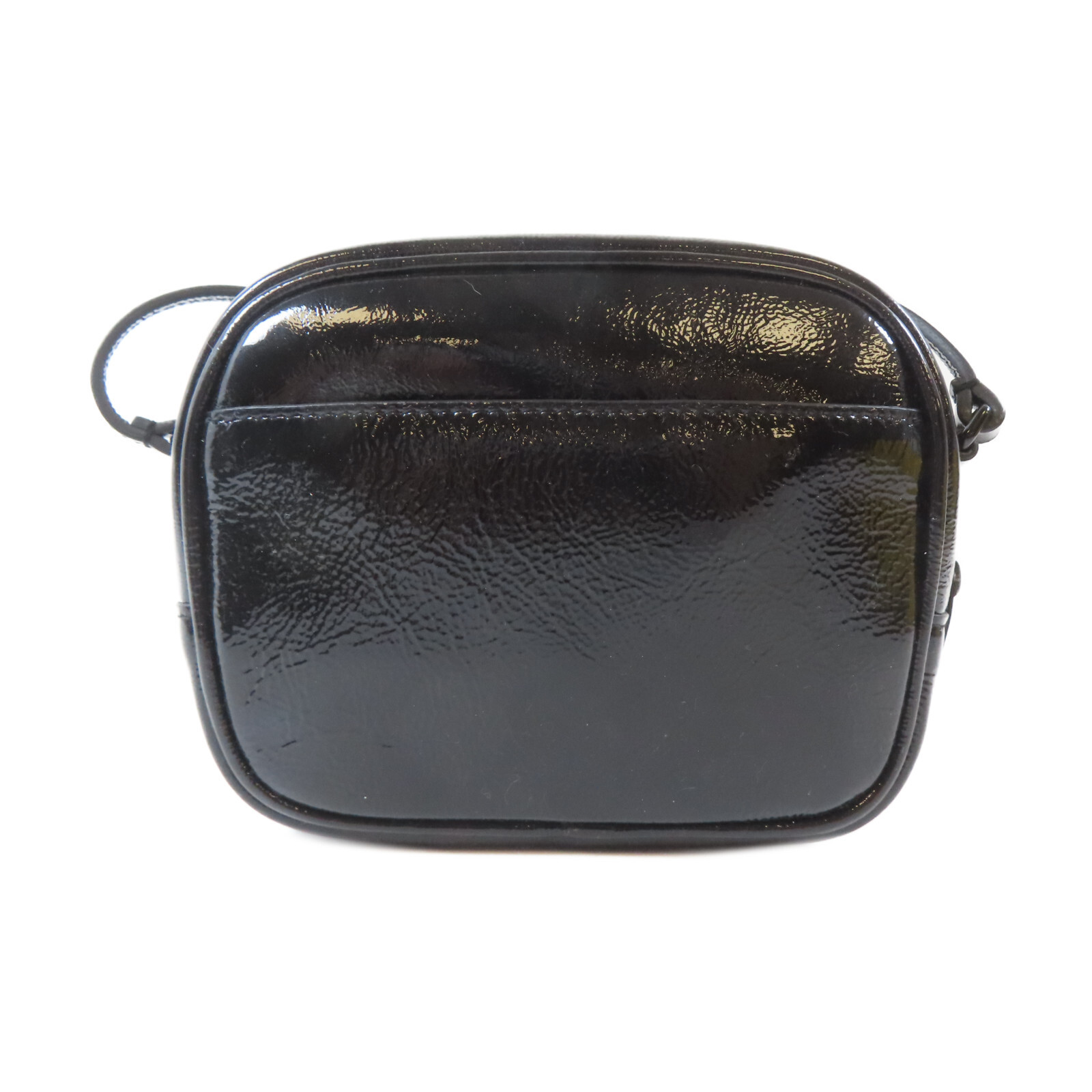Borsa a tracolla SAINT LAURENT YSL in pelle verniciata con paillettes nera