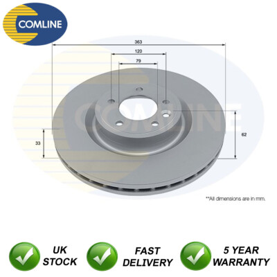 Brake Disc Front Comline Fits Land Rover Discovery 2016- Range Rover 2017- #2