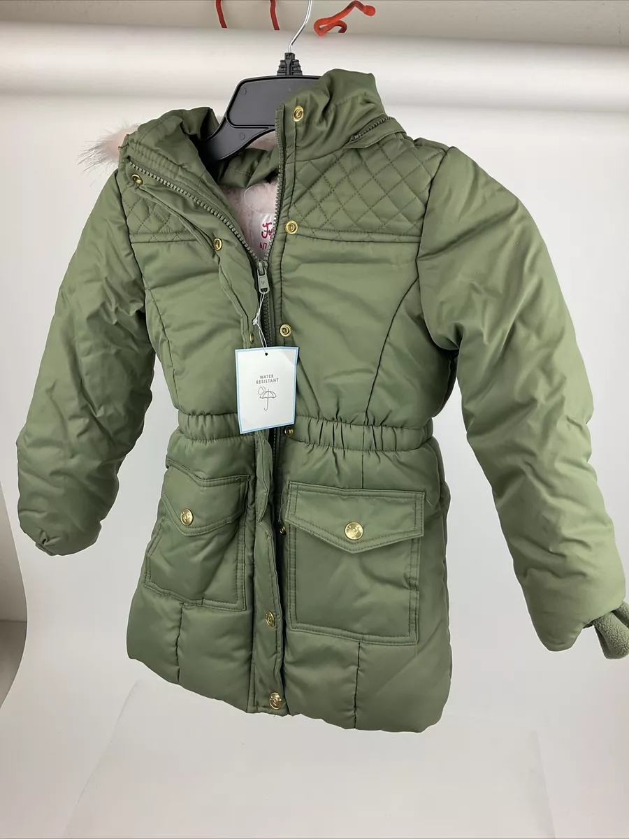 Justice Kids Water Resistant Jacket Us Size 6 7 Green Pink
