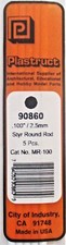 Plastruct 90860 MR-100 Styrene Round Rod .100" 5 pcs