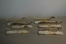 6 Porte-couteaux Animaux Métal argenté Style Benjamin Rabier Signé GM