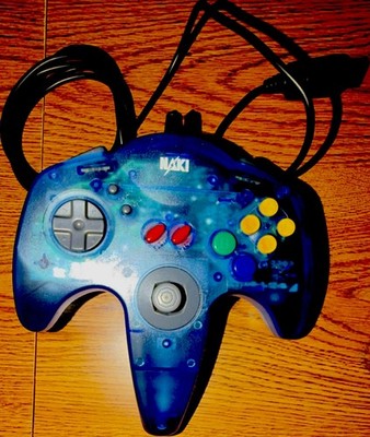Naki Blue Clear Translucent Wired Controller for Nintendo 64  tight stick 