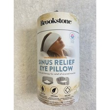 Brookstone Chamomile Scented Sinus Relief Eye Pillow Hot Cold Therapy Grey NEW