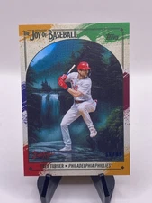2023 Topps Bob Ross Joy of Baseball Trea Turner Paint Splatter Canvas /99