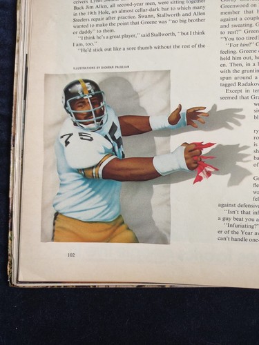 1971 & 75 Mean Joe Greene Pittsburgh Steelers Cover Sports Illustrated Magazines - Picture 21 of 24